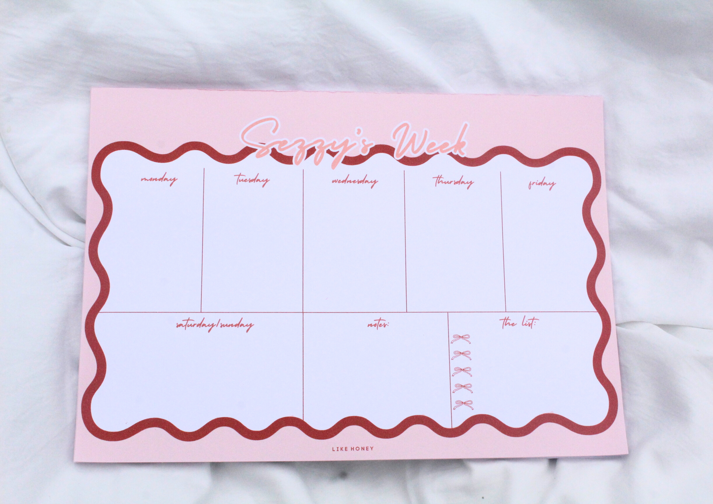 Weekly Planner - Bow So Pink