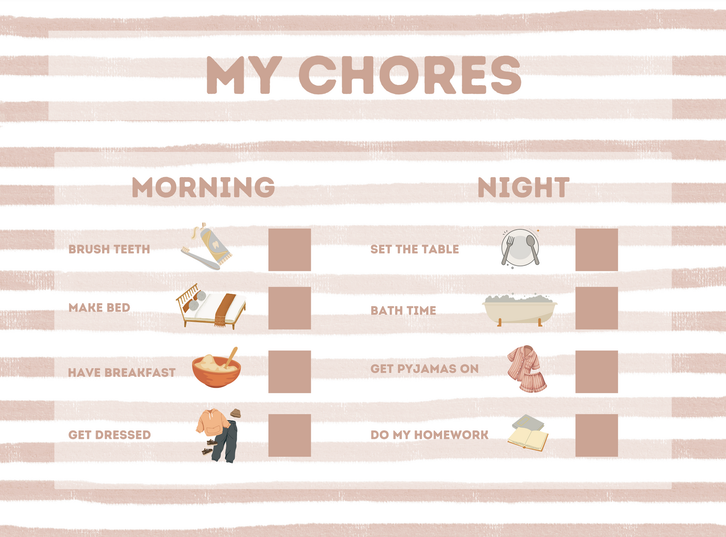 Chore Chart - Blush